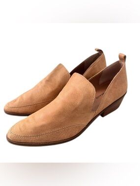 Lucky Brand Mahzan Tan Leather Loafers D’Orsay Block Heel Size 9